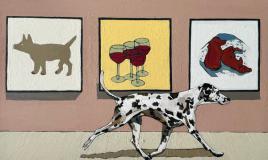 A Dalmatian at an Art Show